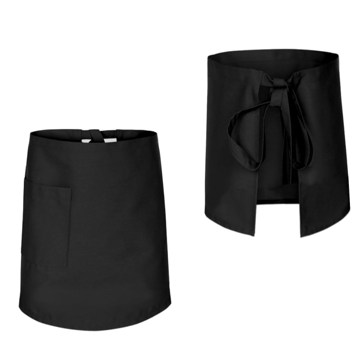 Șorț de bucătar negru cu lungimea de 60 cm