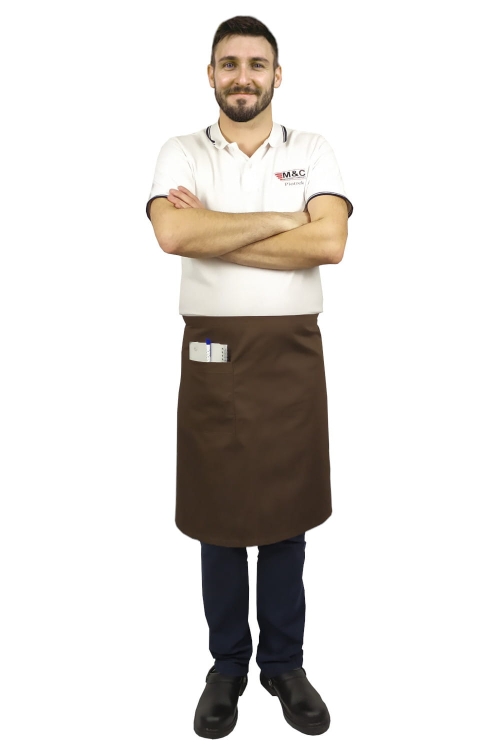 Șorț de servire maro, lungime 60 cm