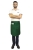 Șorț verde de barman cu o lungime de 60 cm.