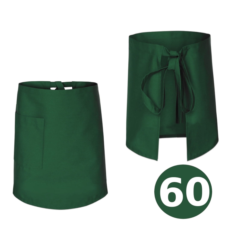 Șorț de bucătar, chelner sau barman, lungime 60 cm, verde.