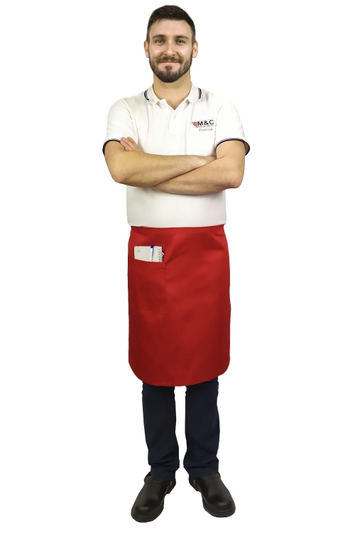Pantalon roșu de bucătar, lungime 60cm