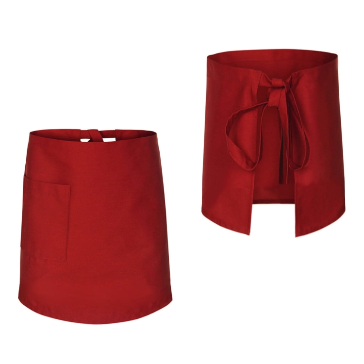 Șorț de chelner roșu, lungime 60 cm