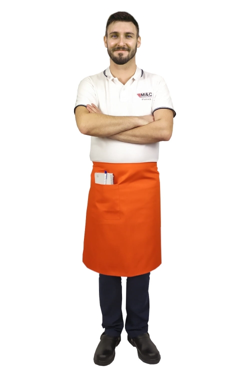 Pantalon de servire portocalie, lungime 60cm