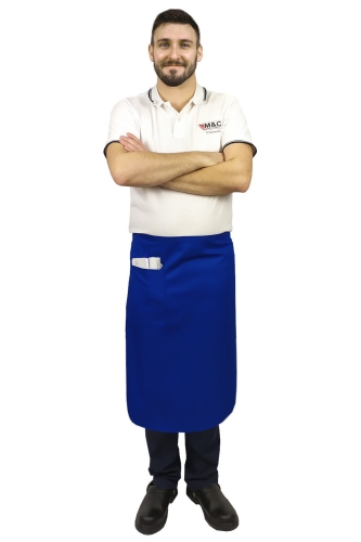 Șorț de chelner albastru, lungime 75 cm