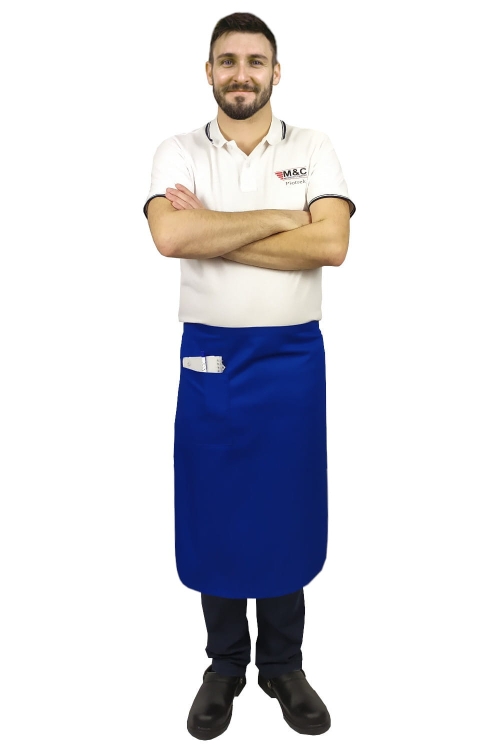 Șorț de chelner albastru, lungime 75 cm