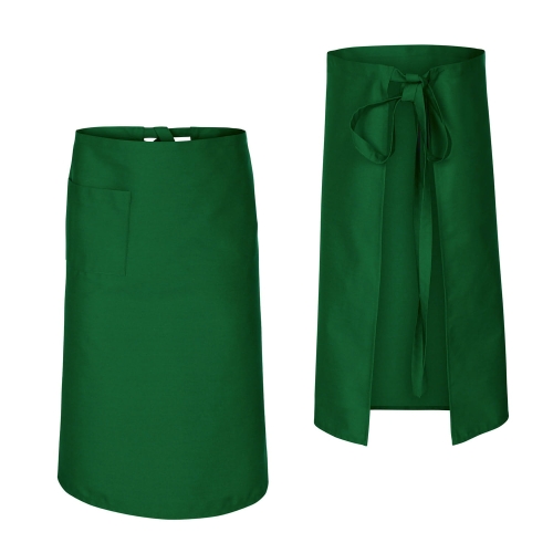 Șorț de bucătar, chelner, barman, verde, lungime 75 cm