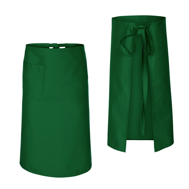 Șorț de bucătar, chelner, barman, verde, lungime 75 cm