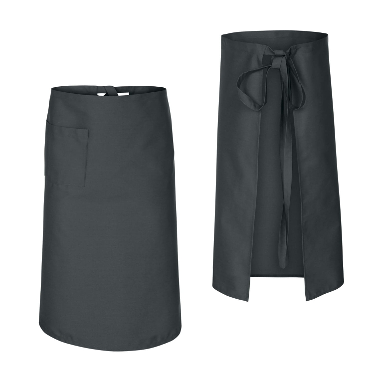 Șorț de bucătar barman, lungime 75 cm, gri