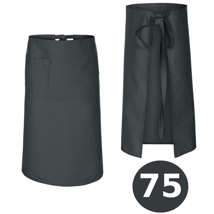 Șorț de bucătar gri pentru chelner, lungime 75 cm