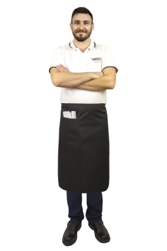 Șorț de chelner negru, lungime 75 cm