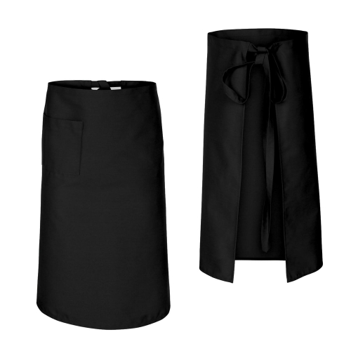 Șorț de bucătar negru cu lungimea de 75 cm