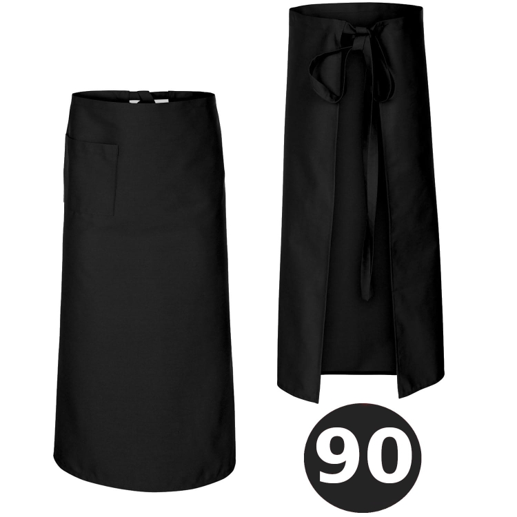 Șorț barman negru, lungime 90 cm