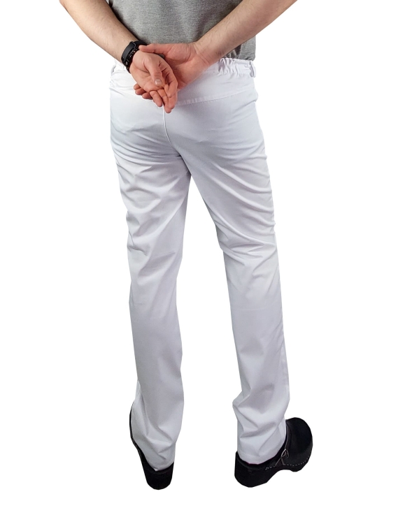 Pantaloni medicali bărbați albi clasici
