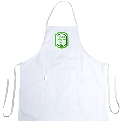 Șorț de bucătărie cu logo 'Pure vegan food'