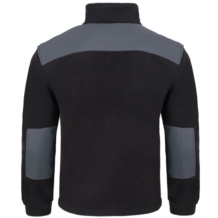 Hanorac din fleece cu inserții gri pe fond negru