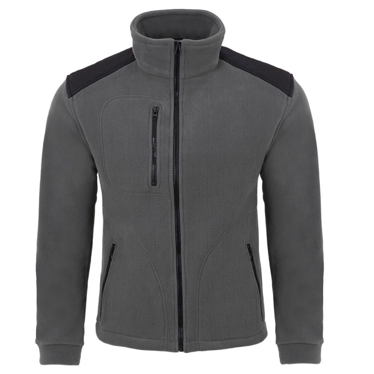 Bluza polar gri cu inserții negre