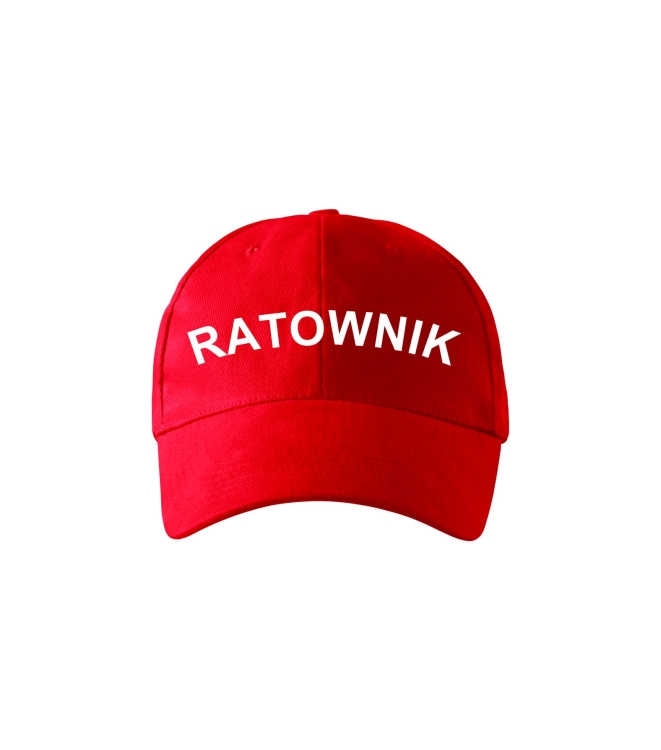 Căciulă roșie pentru salvatori, realizată din materiale de calitate.