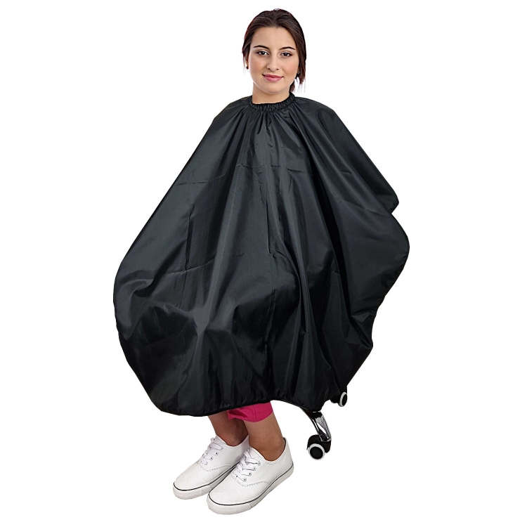 pelerină de coafură lungă, impermeabilă, neagră
