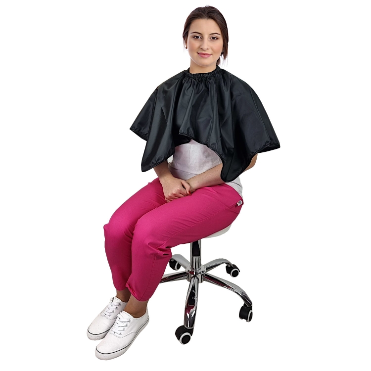 pelerină scurtă de coafură impermeabilă neagră
