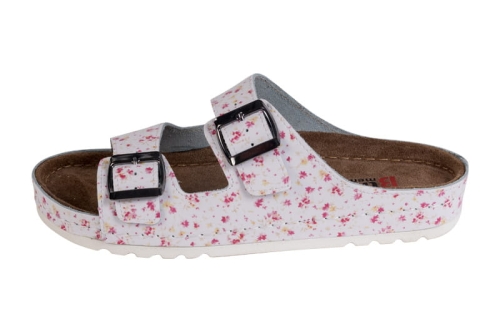 Klapki medyczne skórzane w kwiaty