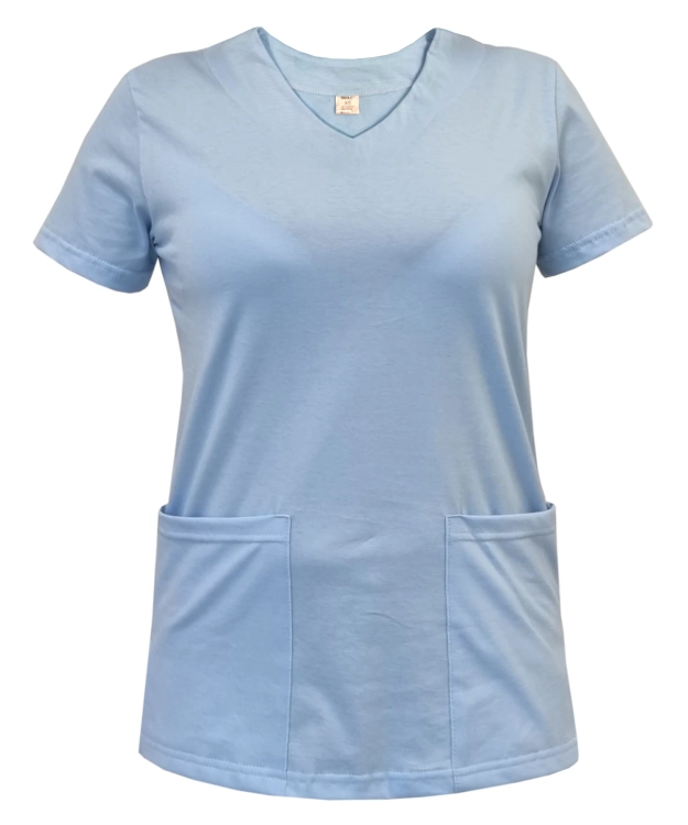 Elastyczna bawełna 100% w niebieskiej bluzie medycznej