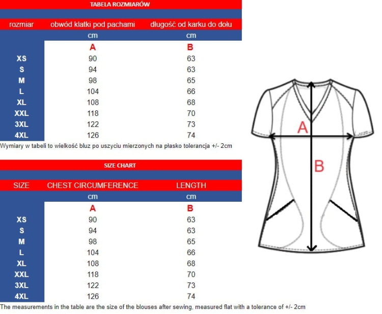 Elastyczna bawełniana bluza medyczna morska