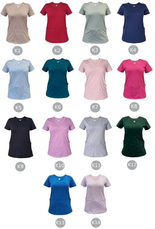 Medyczna bluza z elastycznej bawełny w kolorze niebieskim