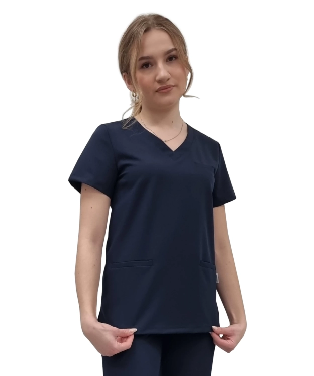 Granatowa bluza medyczna damska BASIC PREMIUM