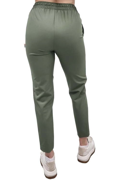 Damskie spodnie medyczne oliwkowe BASIC PREMIUM