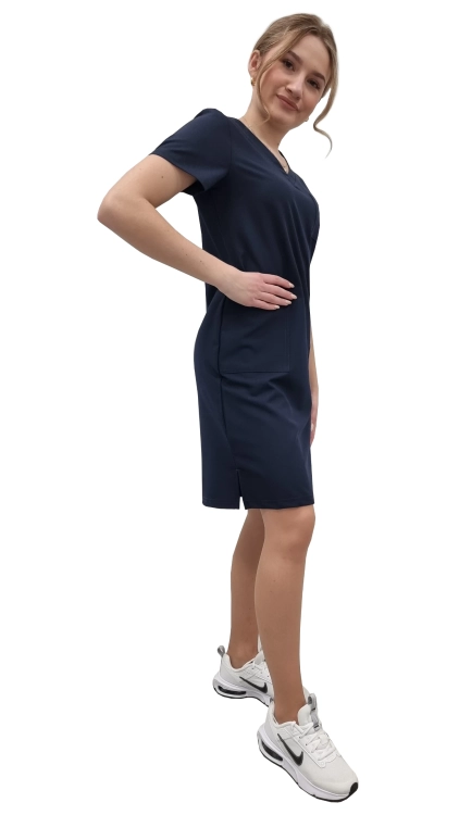 Casual sukienka medyczna ciemny granat premium