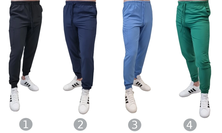 Niebieskie spodnie medyczne męskie elastyczne Comfort Fit