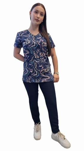 Komplet medyczny damski w kolorowe wzory