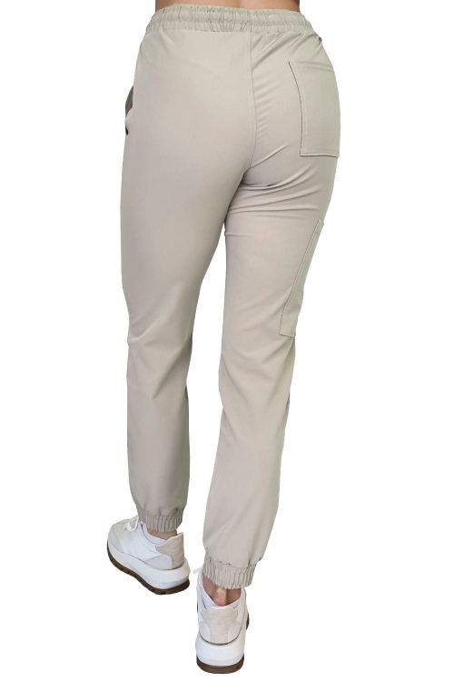 Jasny beż joggery medyczne premium casual