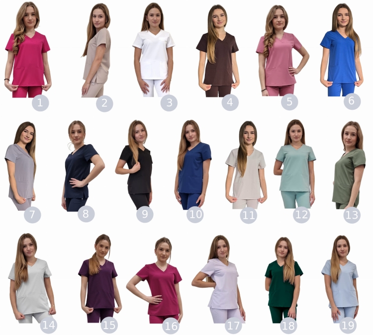 Medyczna bluza damska szara BASIC PREMIUM