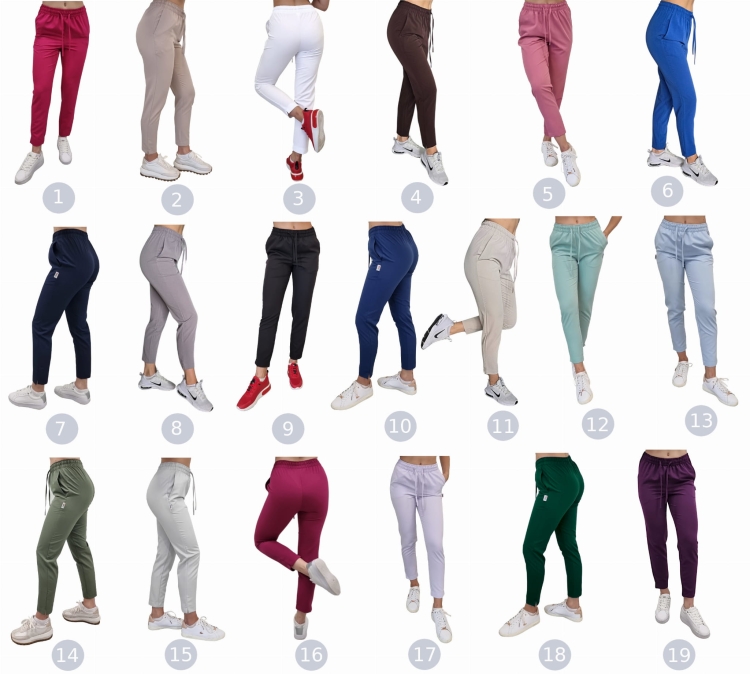 BASIC PREMIUM damskie chabrowe spodnie medyczne