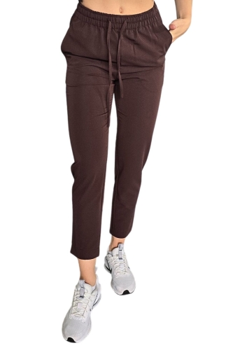 Spodnie medyczne damskie czekoladowe BASIC PREMIUM