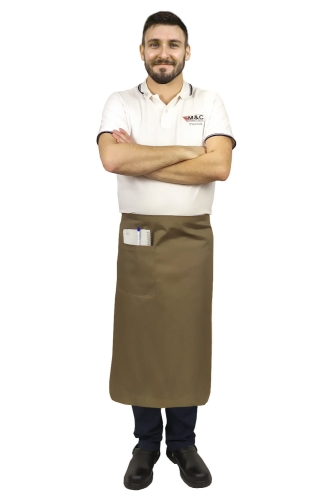 Beżowa zapaska kelnerska długości 75 cm