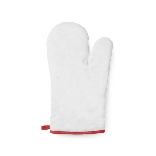 Czerwona rękawica kuchenna z lamówką