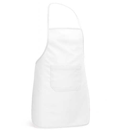 Biały fartuch kuchenny dziecięcy z kieszenią