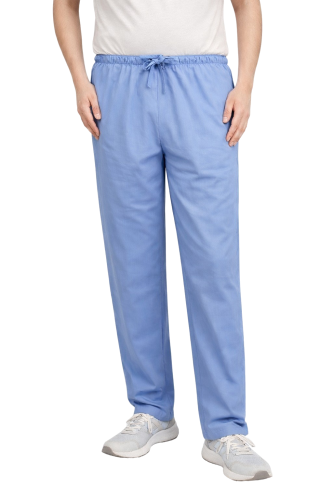 Chirurgiczne spodnie medyczne męskie 100% bawełna niebieskie