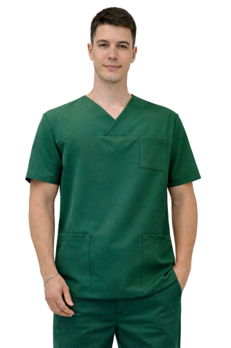 Bluza medyczna męska w kolorze zielonej butelki