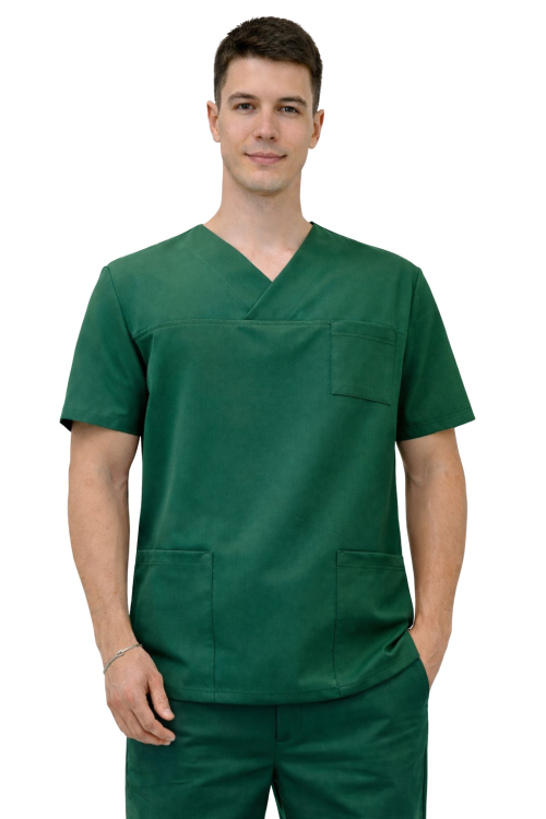 Bluza medyczna męska w kolorze zielonej butelki