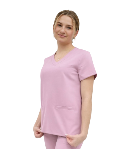 Damska bluza medyczna w pudrowym różu