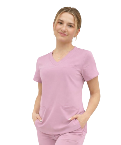 Bluza medyczna damska w kolorze pudrowego różu