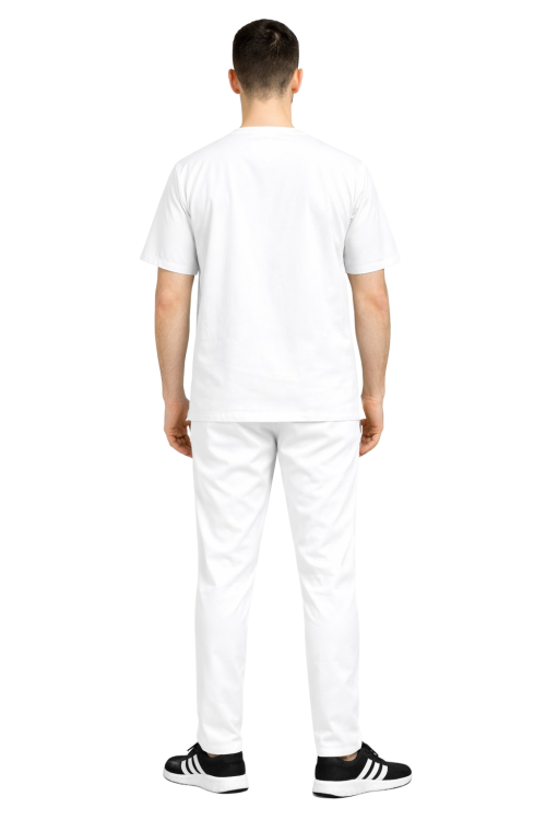 Biały komplet medyczny męski CLINIC SLIM