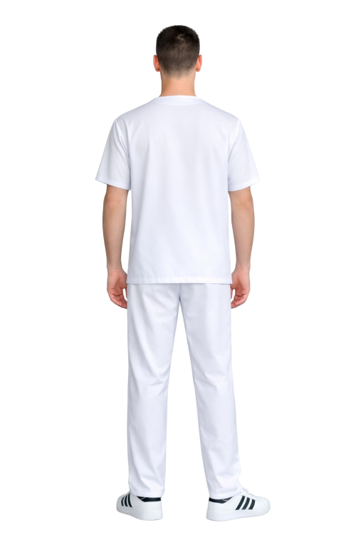 Biały komplet medyczny  z krótkim rękawem