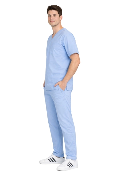 Compleu medical / chirurgical bărbașesc 100% bumbac – culoare albastră
