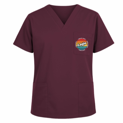 Bluza medyczna śliwkowa z własnym nadrukiem kreator online model M80.jpg