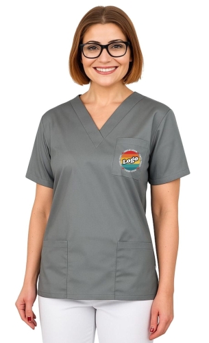 Bluza medyczna szara z własnym nadrukiem kreator online model M80 unisex.jpg