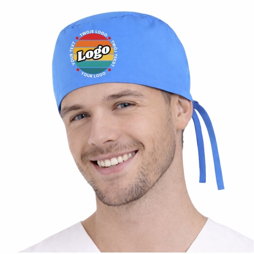 Czepek medyczny chirurgiczny niebieski z Twoim logo nadrukiem kreator online.jpg